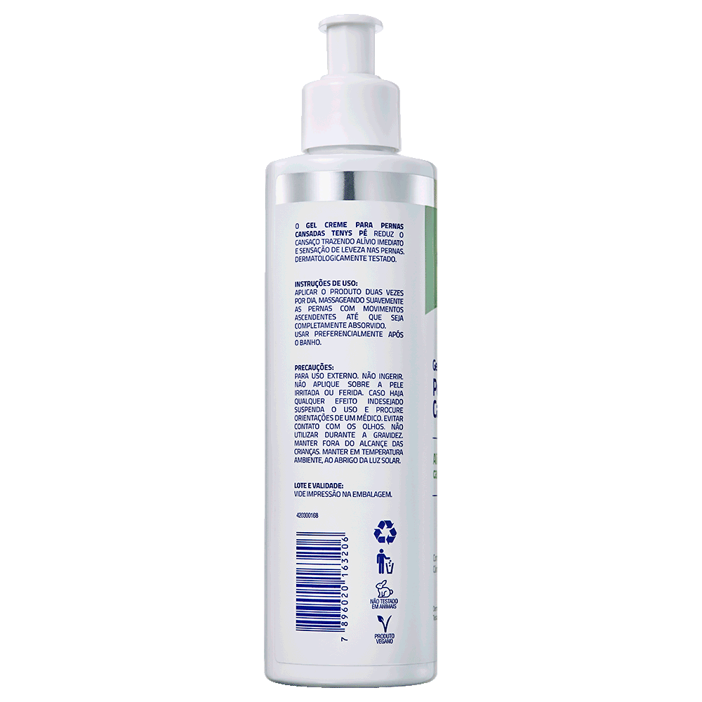 Gel Creme para Pernas Cansadas 250ml – Tenys Pé Baruel