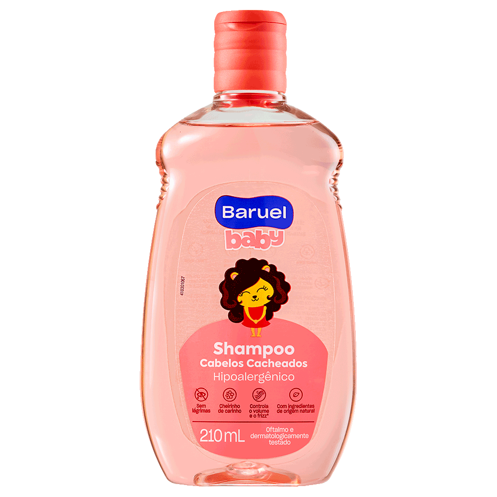 Shampoo Infantil Cabelos Cacheados 210ml Baruel Baby